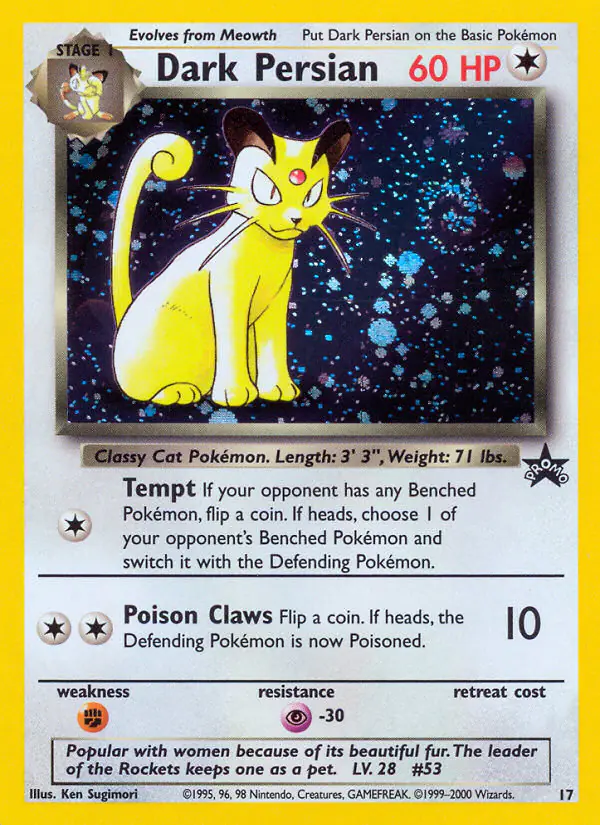 Carta Dark Persian #17 de Wizards Black Star Promos