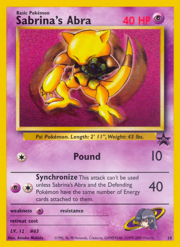 Carta Sabrina's Abra #19 de Wizards Black Star Promos