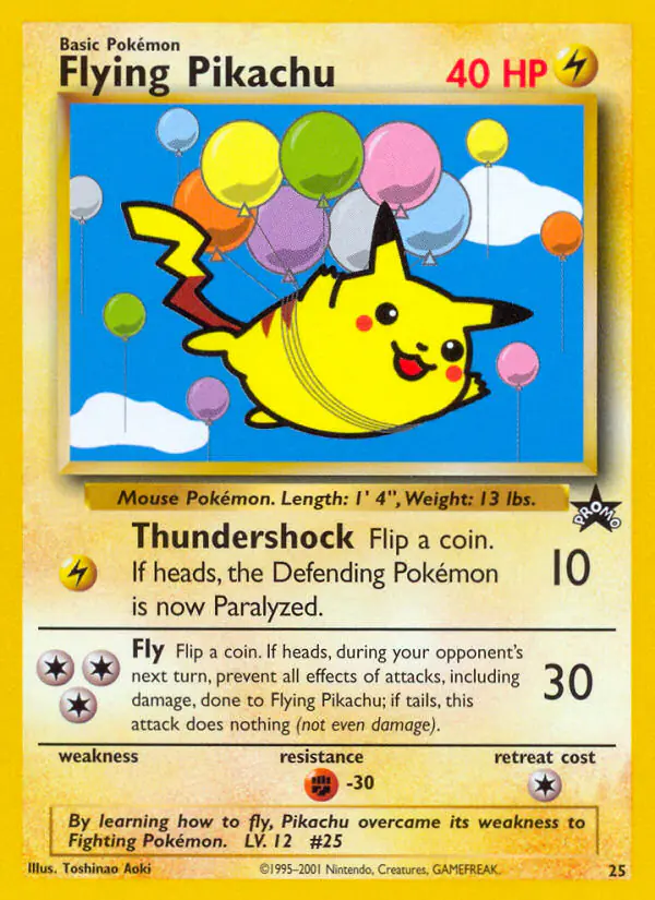 Carta Flying Pikachu #25 de Wizards Black Star Promos
