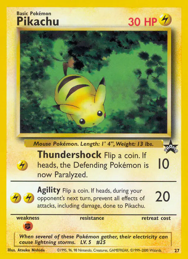 Carta Pikachu #27 de Wizards Black Star Promos