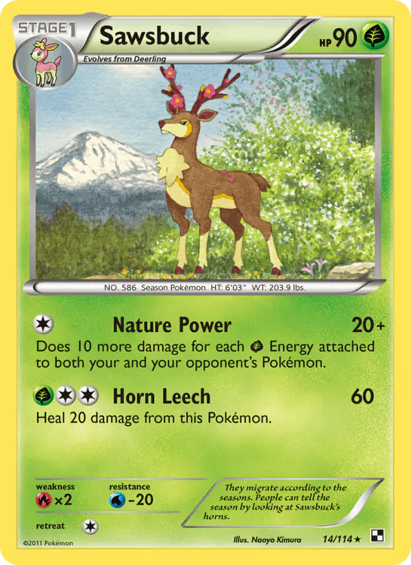 Carta Sawsbuck 14/114 de Black & White