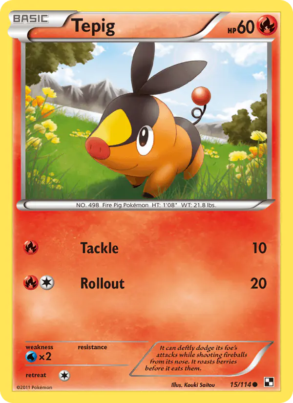 Carta Tepig 15/114 de Black & White