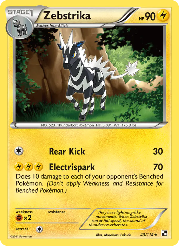 Carta Zebstrika 43/114 de Black & White