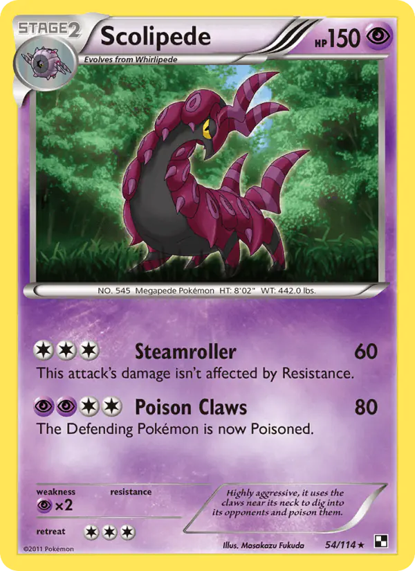 Carta Scolipede 54/114 de Black & White