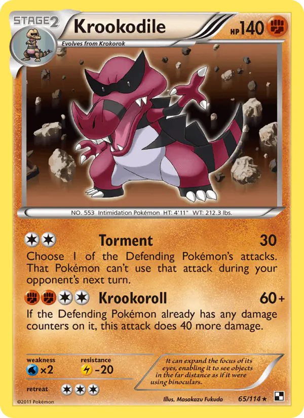 Carta Krookodile 65/114 de Black & White