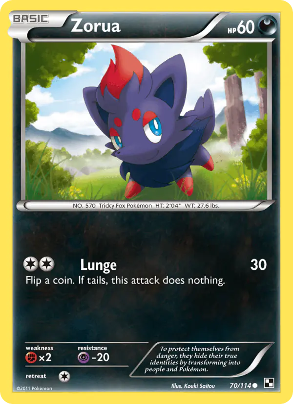 Carta Zorua 70/114 de Black & White