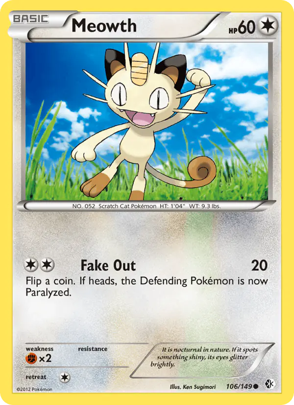 Carta Meowth 106/149 de Boundaries Crossed