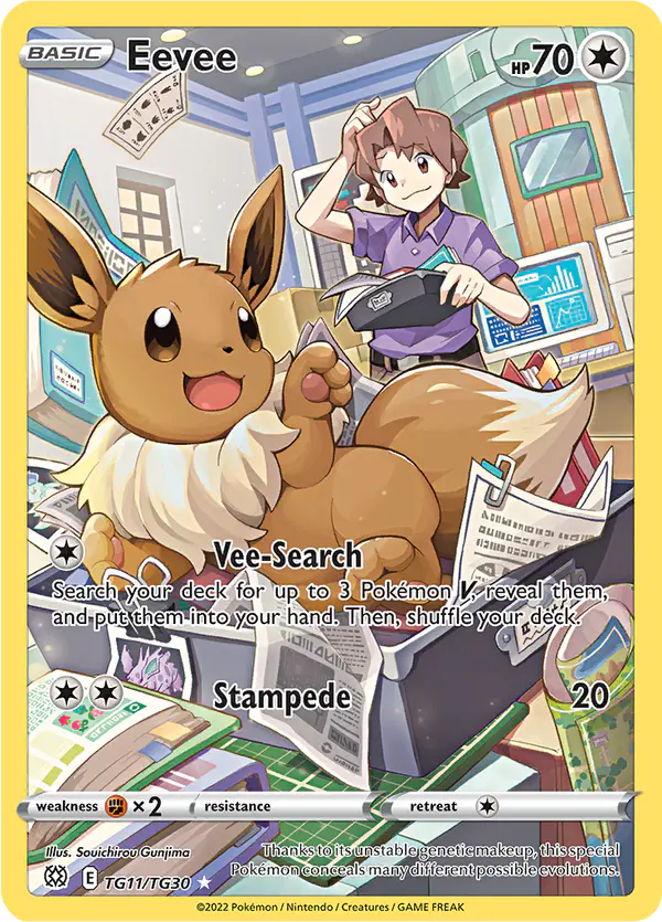 Carta Eevee TG11 de Brilliant Stars Trainer Gallery