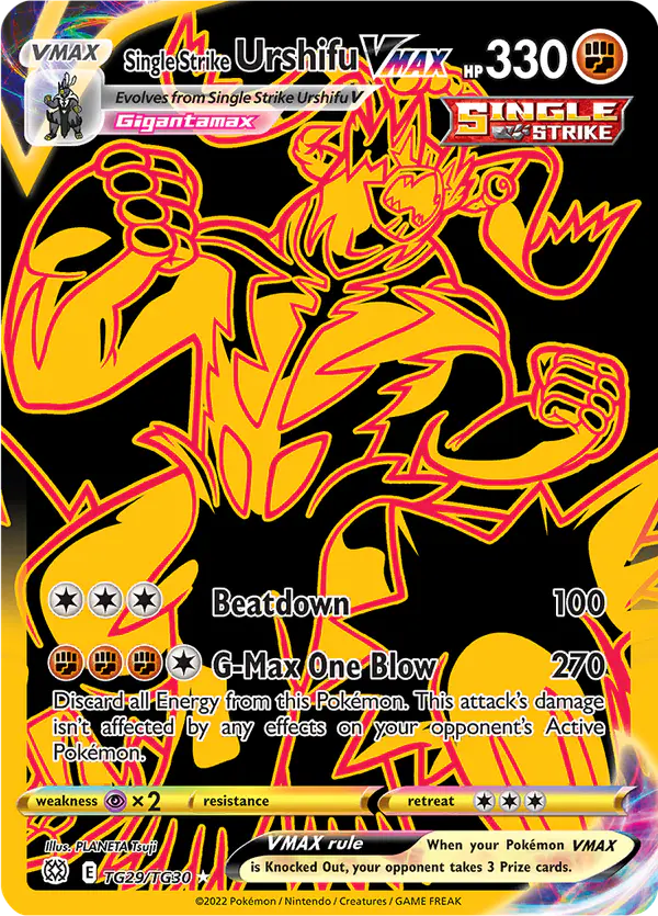 Carta Single Strike Urshifu VMAX TG29 de Brilliant Stars Trainer Gallery