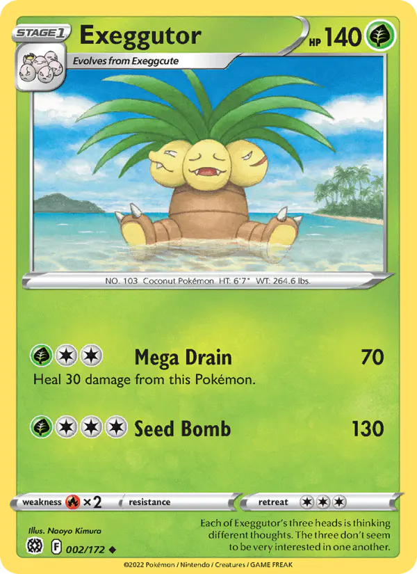 Carta Exeggutor 002/172 de Brilliant Stars