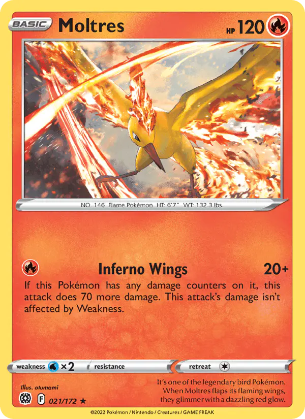 Carta Moltres 021/172 de Brilliant Stars