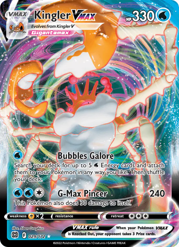Carta Kingler VMAX 029/172 de Brilliant Stars