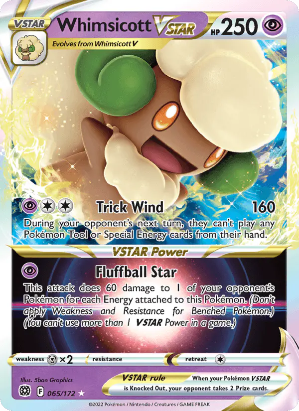 Carta Whimsicott VSTAR 065/172 de Brilliant Stars