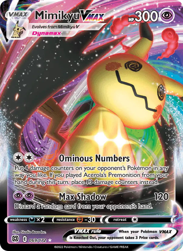 Carta Mimikyu VMAX 069/172 de Brilliant Stars