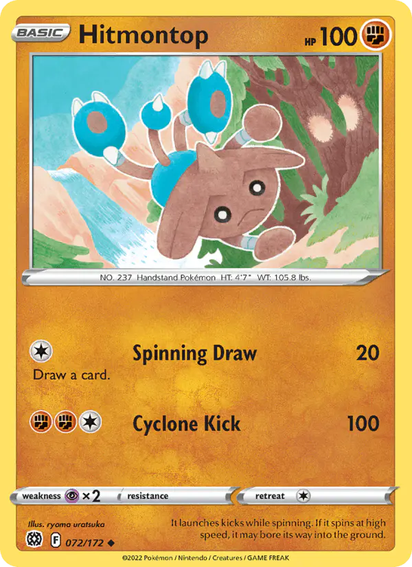 Carta Hitmontop 072/172 de Brilliant Stars