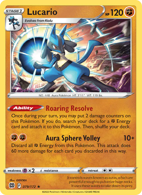 Carta Lucario 079/172 de Brilliant Stars