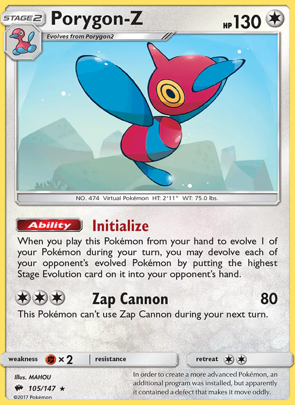 Carta Porygon-Z 105/147 de Burning Shadows