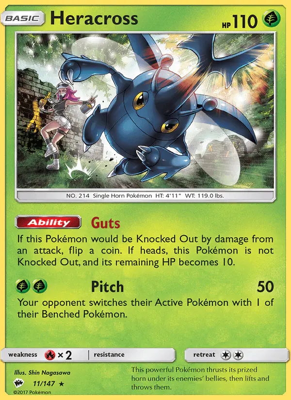 Carta Heracross 11/147 de Burning Shadows