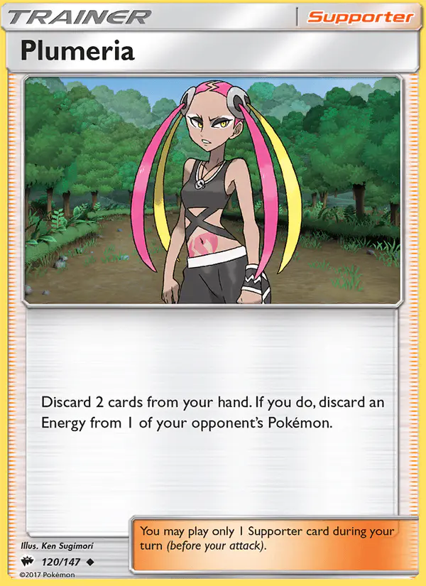 Carta Plumeria 120/147 de Burning Shadows