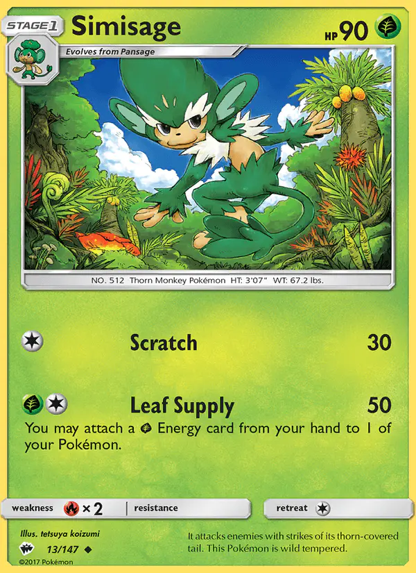 Carta Simisage 13/147 de Burning Shadows