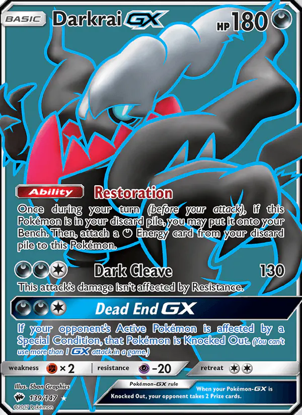 Carta Darkrai GX 139/147 de Burning Shadows