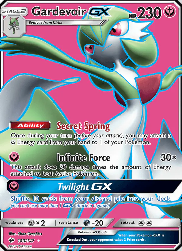 Carta Gardevoir GX 140/147 de Burning Shadows