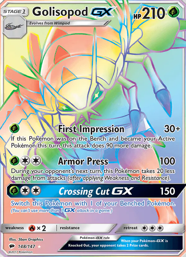 Carta Golisopod GX 148/147 de Burning Shadows