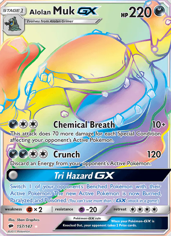 Carta Alolan Muk GX 157/147 de Burning Shadows