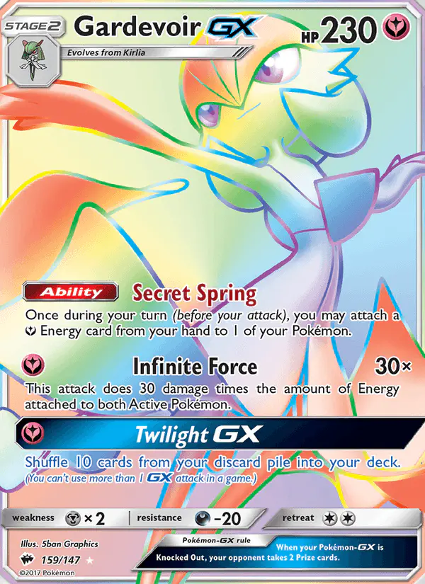 Carta Gardevoir GX 159/147 de Burning Shadows