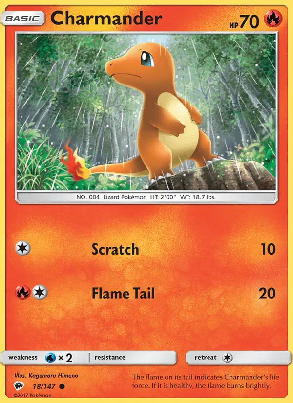 Carta Charmander 18/147 de Burning Shadows