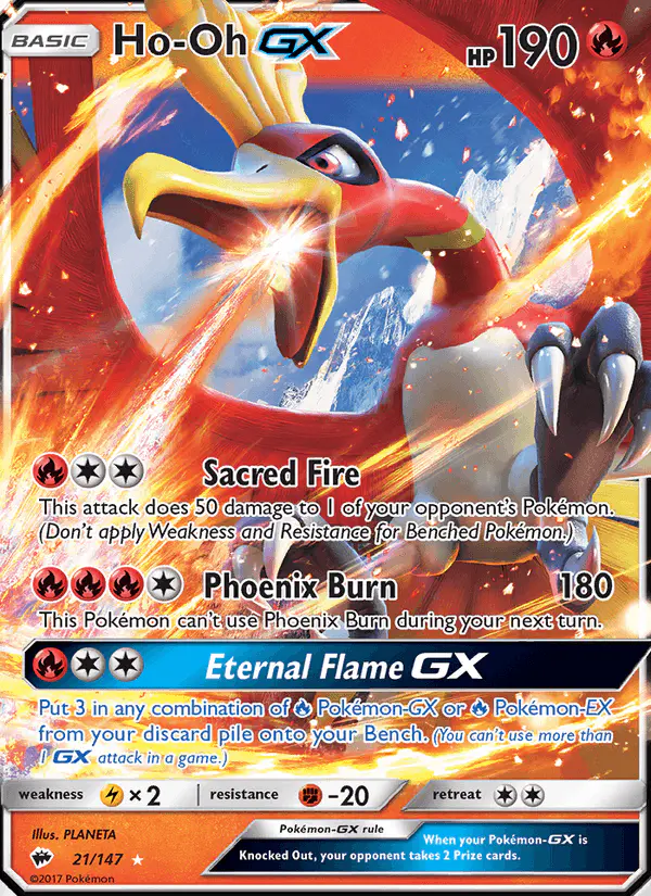 Carta Ho-Oh GX 21/147 de Burning Shadows