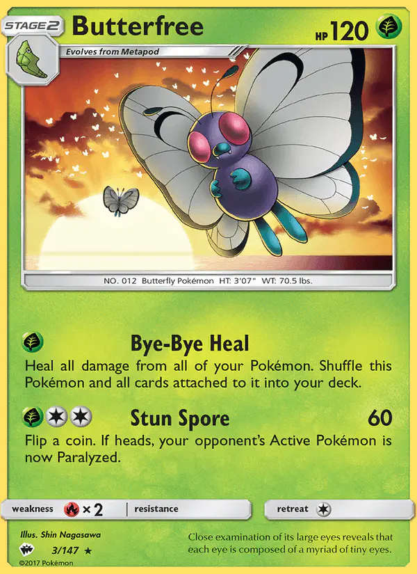 Carta Butterfree 3/147 de Burning Shadows