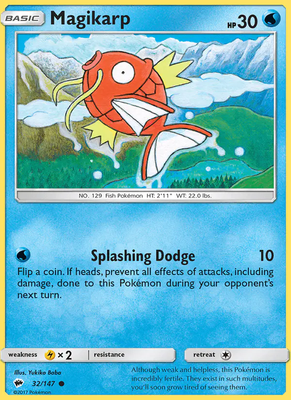 Carta Magikarp 32/147 de Burning Shadows