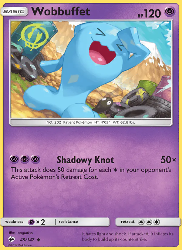 Carta Wobbuffet 49/147 de Burning Shadows