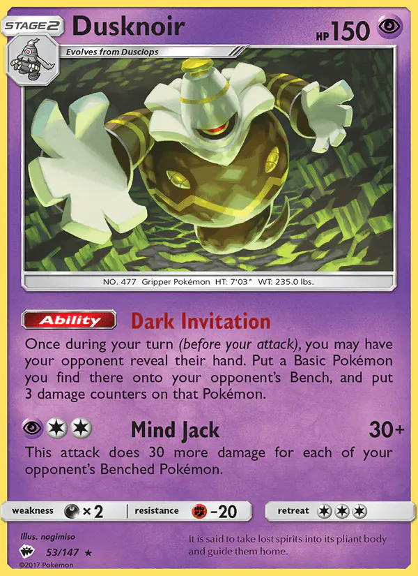 Carta Dusknoir 53/147 de Burning Shadows