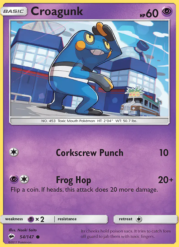 Carta Croagunk 54/147 de Burning Shadows