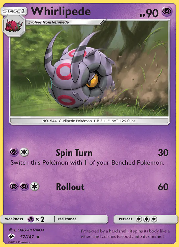 Carta Whirlipede 57/147 de Burning Shadows