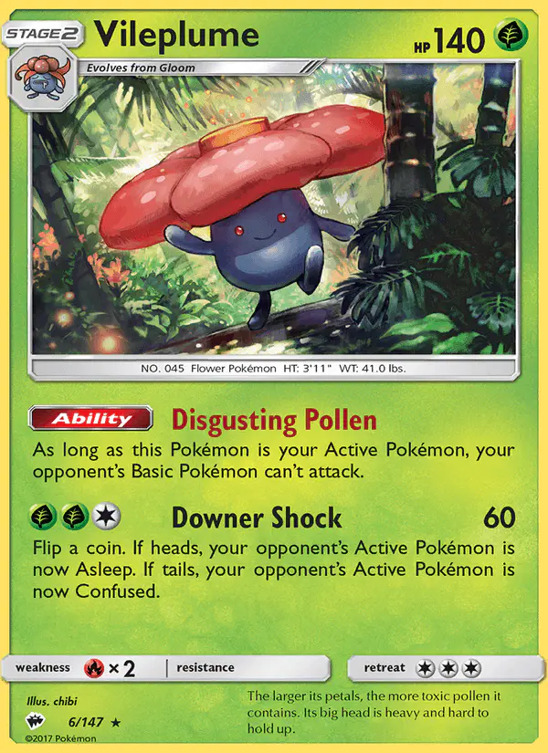 Carta Vileplume 6/147 de Burning Shadows