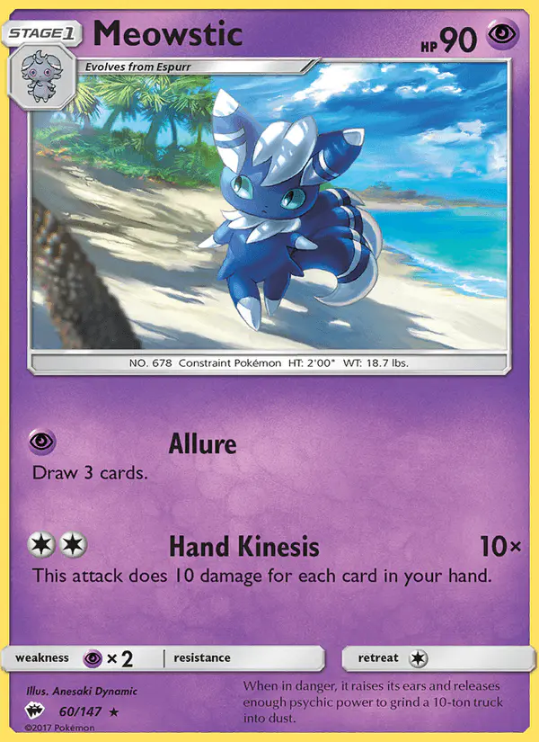Carta Meowstic 60/147 de Burning Shadows