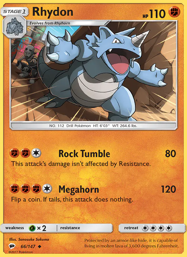 Carta Rhydon 66/147 de Burning Shadows