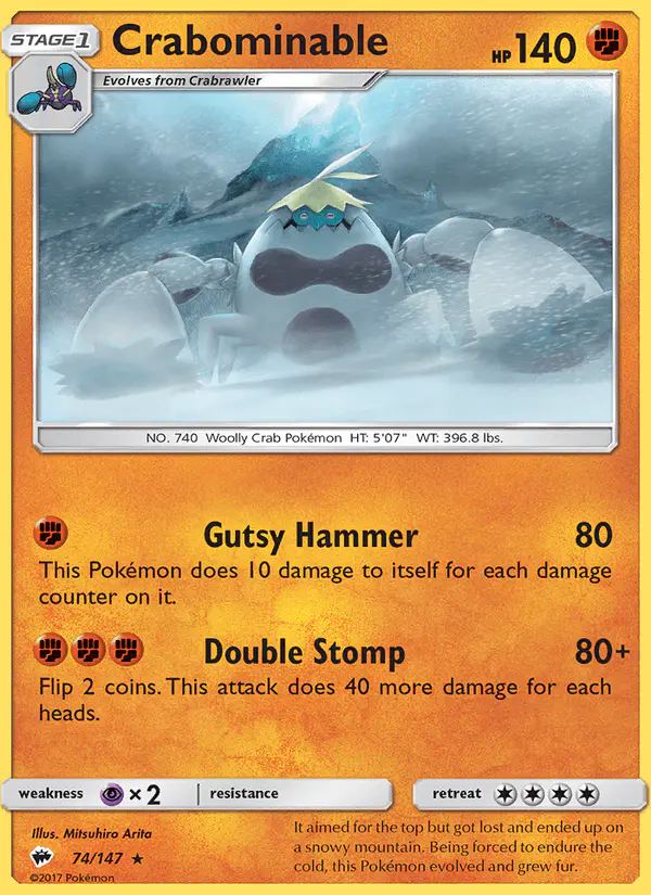 Carta Crabominable 74/147 de Burning Shadows