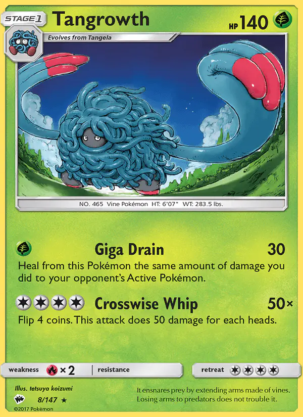 Carta Tangrowth 8/147 de Burning Shadows