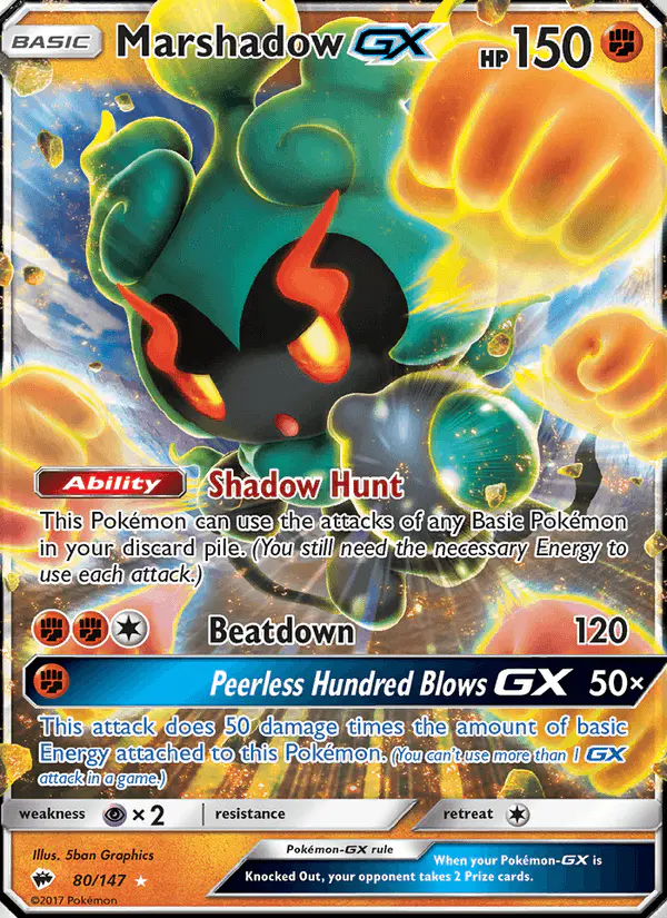 Carta Marshadow GX 80/147 de Burning Shadows