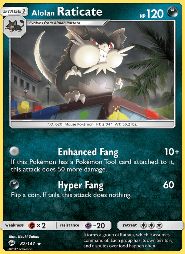 Carta Alolan Raticate 82/147 de Burning Shadows