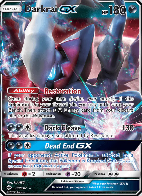 Carta Darkrai GX 88/147 de Burning Shadows