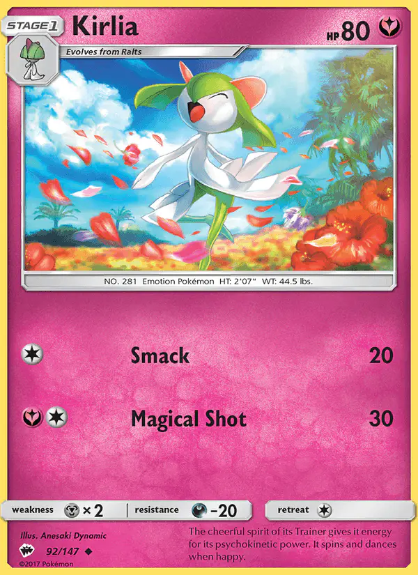 Carta Kirlia 92/147 de Burning Shadows