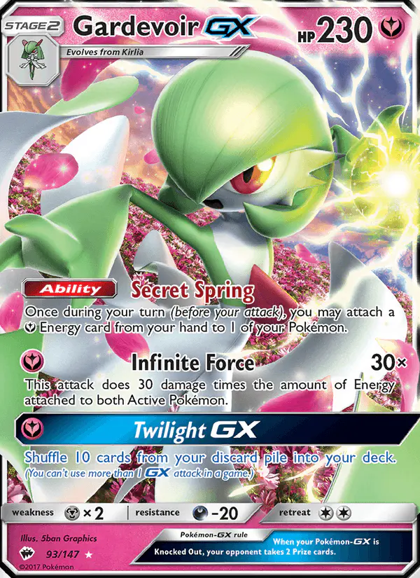 Carta Gardevoir GX 93/147 de Burning Shadows