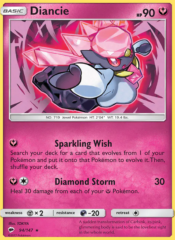 Carta Diancie 94/147 de Burning Shadows
