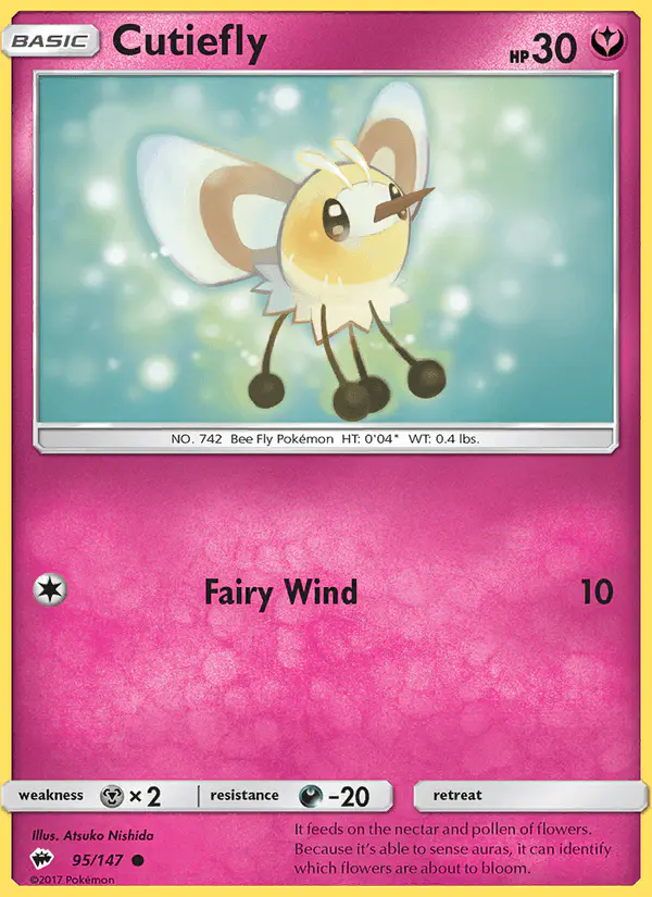 Carta Cutiefly 95/147 de Burning Shadows