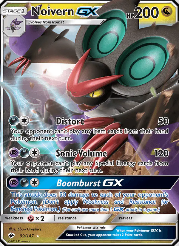 Carta Noivern GX 99/147 de Burning Shadows